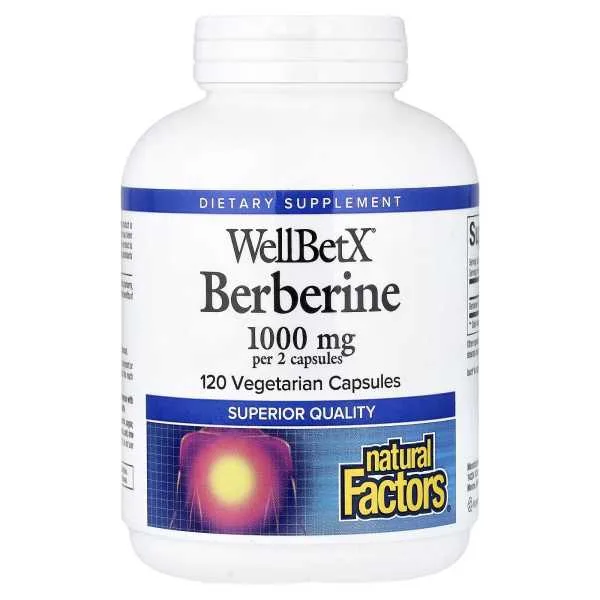 بربرين Berberine ناتورال فاكتورز500 ملجم 120 كبسولة