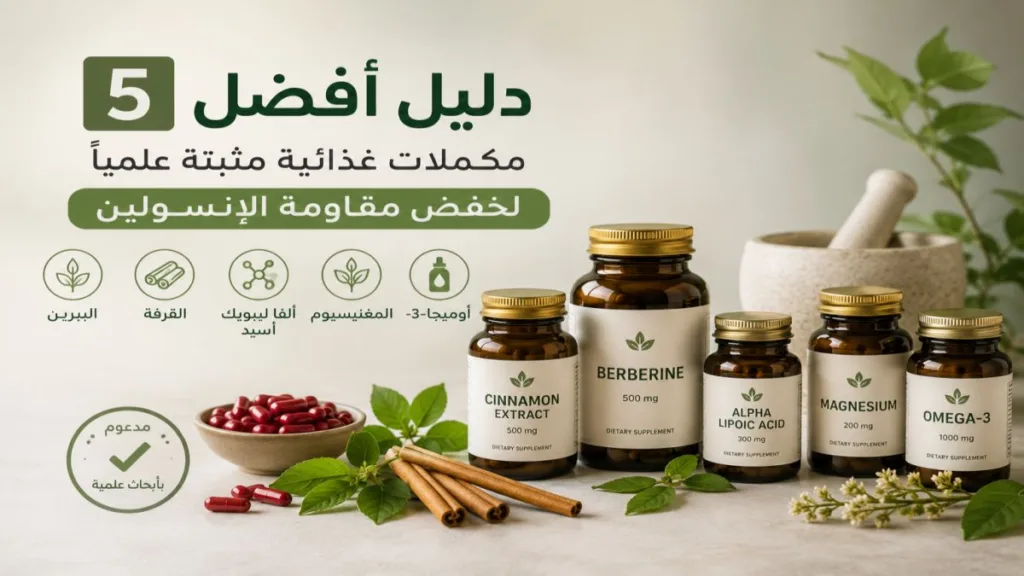 دليل أفضل 5 مكملات غذائية مثبتة علمياً لخفض مقاومة الإنسولين