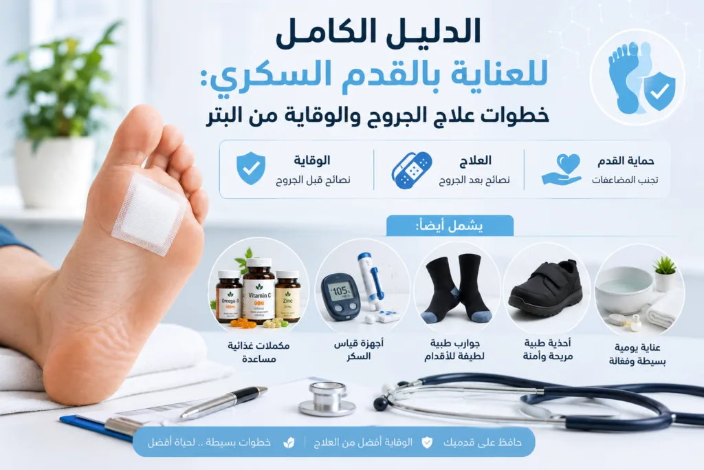 الدليل الكامل للعناية بقدم السكري خطوات علاج الجروح والوقاية